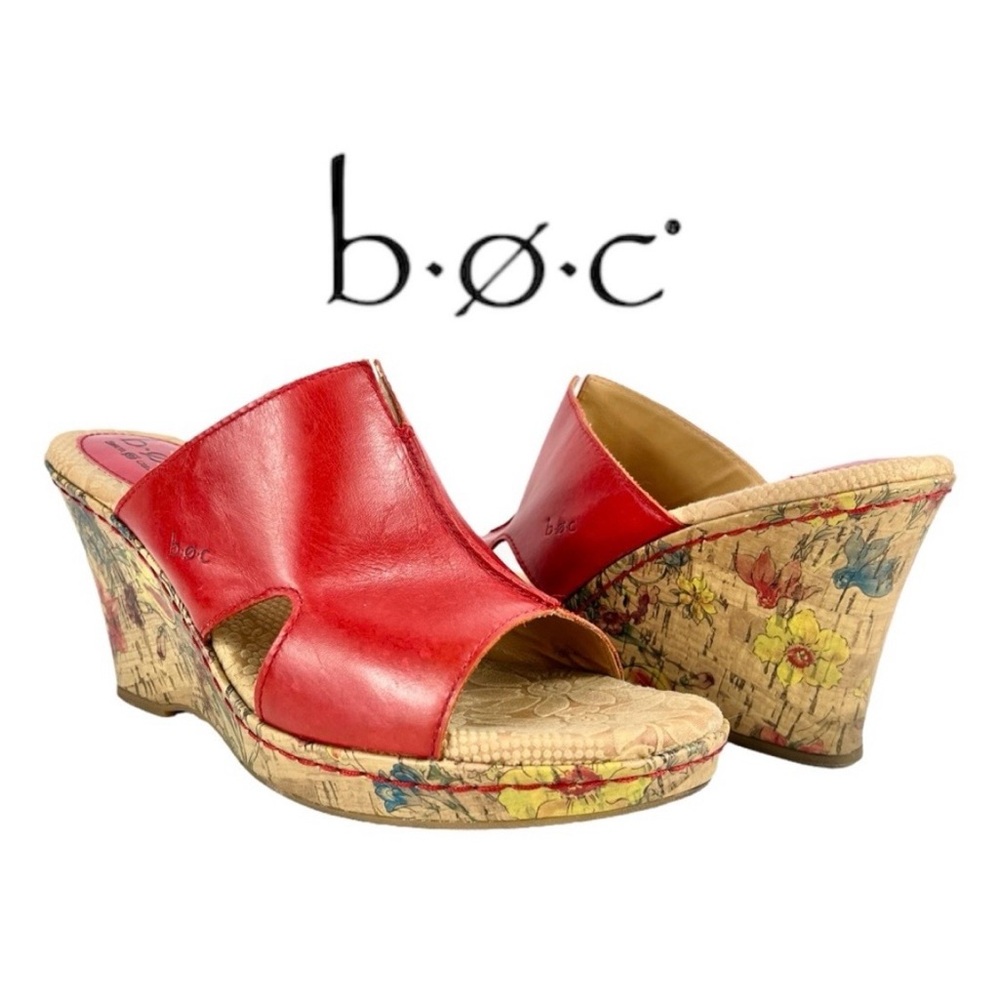 B.O.C Chandler Red Pepper Wedge Sandals Size 9